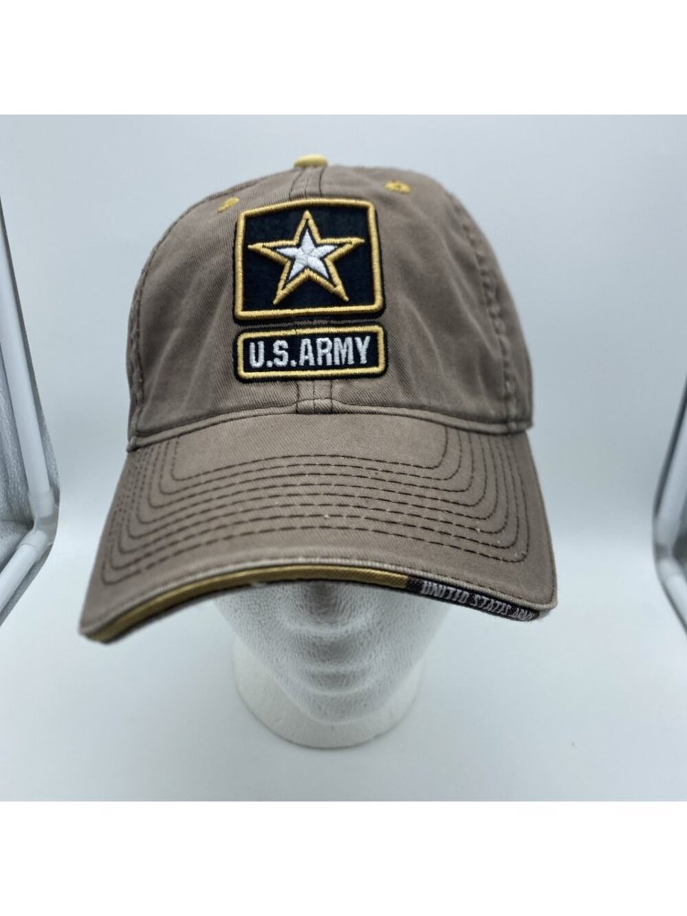 Brown US Army Cap Hat Hook & Loop OSFM Adjustable Military